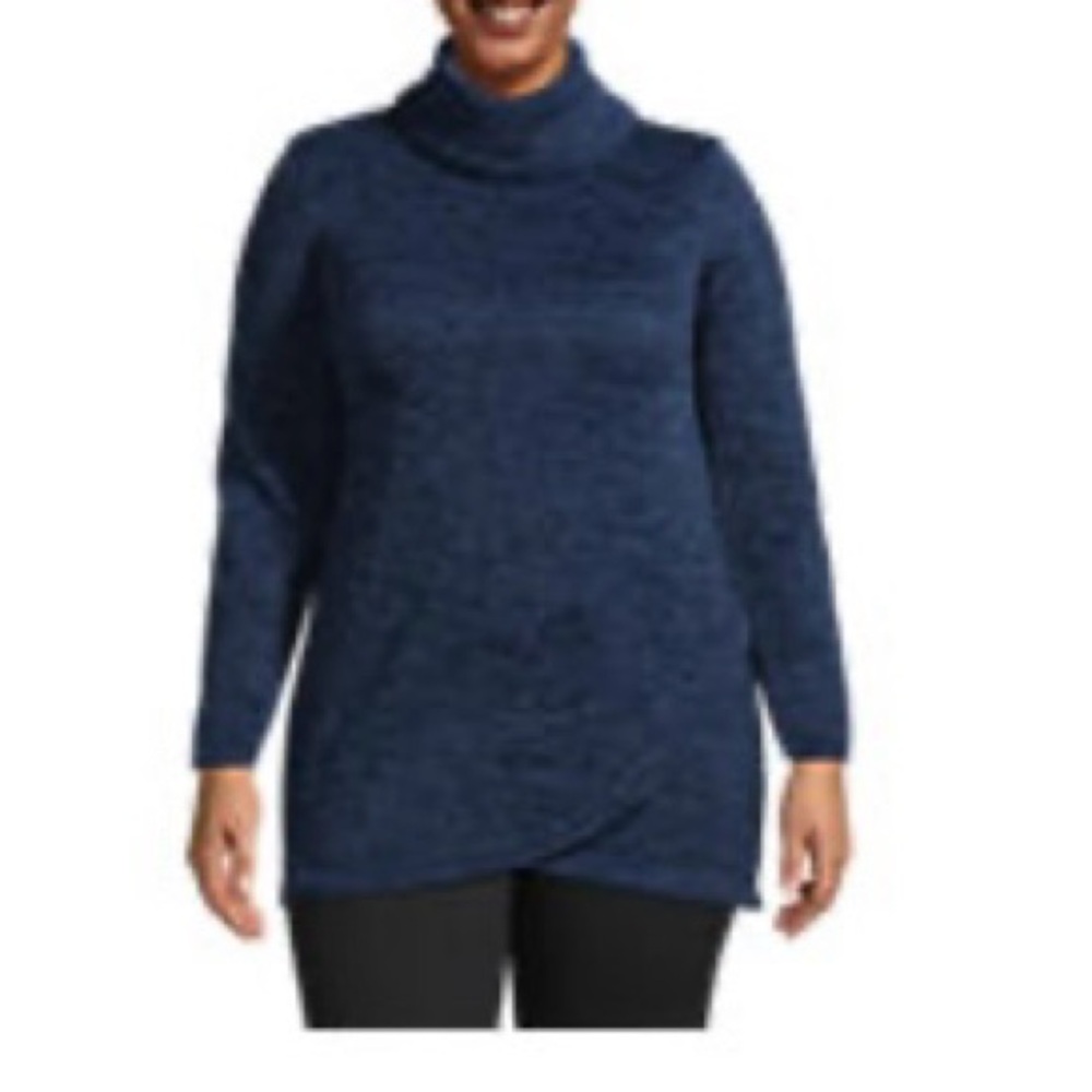 ❄️ 🇺🇸 EUC Lands End Deep Blue Sweatshirt Style Tunic Plus 2X